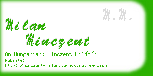 milan minczent business card